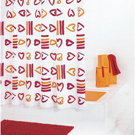 Штора для ванной комнаты Ridder Lovely красный 180x200 42360 купить в Москве по цене от 4190р. в интернет-магазине mebel-v-vannu.ru
