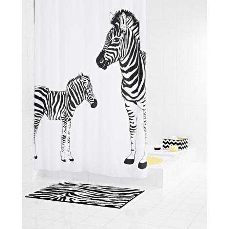 Штора для ванной комнаты Ridder Zebra белый/черный 180x200 42311 купить в Москве по цене от 5238р. в интернет-магазине mebel-v-vannu.ru