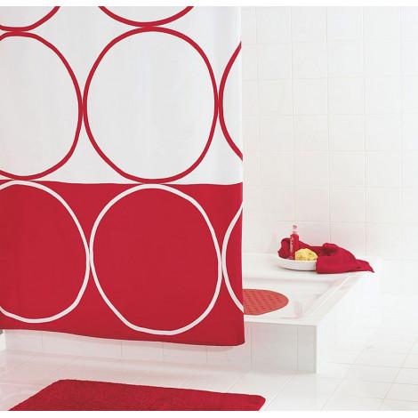 Штора для ванной комнаты Ridder Circle красный 180x200 46386 купить в Москве по цене от 2981р. в интернет-магазине mebel-v-vannu.ru