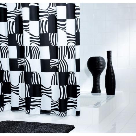 Штора для ванной комнаты Ridder Swing черный 180x200 42370 купить в Москве по цене от 4190р. в интернет-магазине mebel-v-vannu.ru