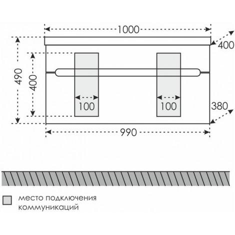 Тумба с раковиной Санта Лондон 100/2 подвесная купить в Москве по цене от 58240р. в интернет-магазине mebel-v-vannu.ru