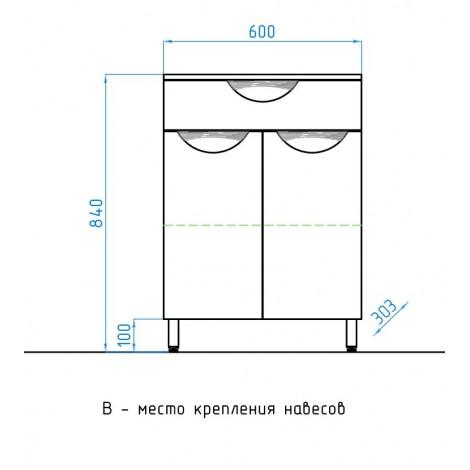 Тумба напольная Style Line Жасмин 60 белая купить в Москве по цене от 9151р. в интернет-магазине mebel-v-vannu.ru