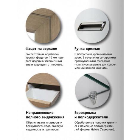 Зеркало-шкаф Style Line Ирис 75/С купить в Москве по цене от 9494р. в интернет-магазине mebel-v-vannu.ru
