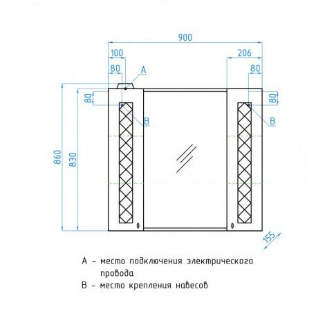 Зеркало-шкаф Style Line Канна 90/С купить в Москве по цене от 10850р. в интернет-магазине mebel-v-vannu.ru