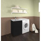 Тумба с раковиной под стиральную машину Vod-ok Айрис 120 черная купить в Москве по цене от 42300р. в интернет-магазине mebel-v-vannu.ru