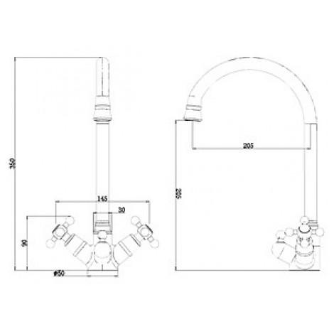 Смеситель Zorg Clean Water ZR 514 YF для кухонной мойки купить в Москве по цене от 6968р. в интернет-магазине mebel-v-vannu.ru